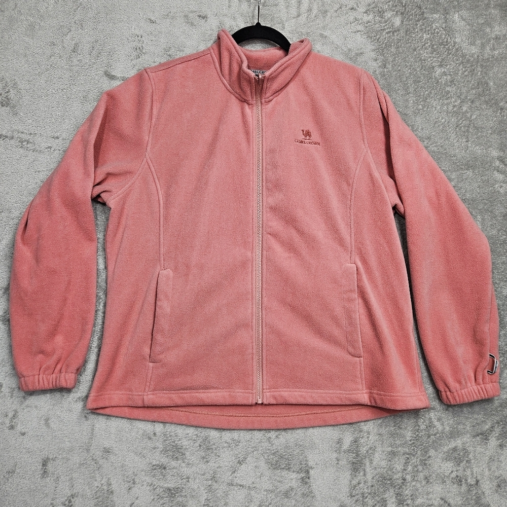 Camel Crown Women's Full Zip Fleece Jacket - Soft Polar Fleece, Pink Size XL
